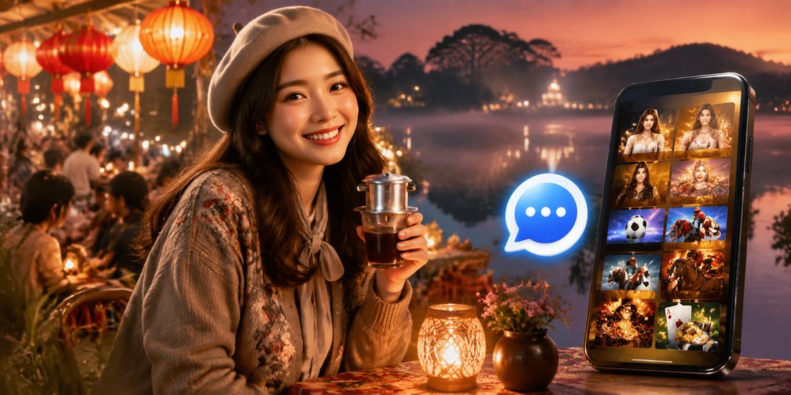 Người dùng tại quán cà phê Đà Lạt kiểm tra số dư tài khoản và nạp tiền trước khi đặt kèo bóng đá
