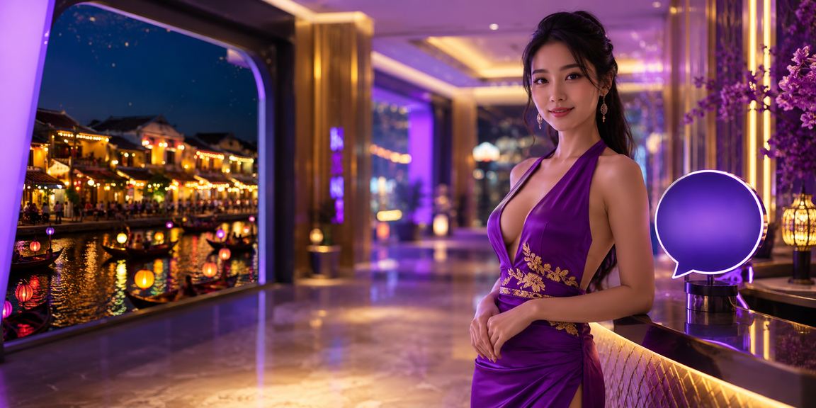 Người chơi tại Hội An sử dụng nền tảng cá cược trực tuyến dưới ánh đèn neon